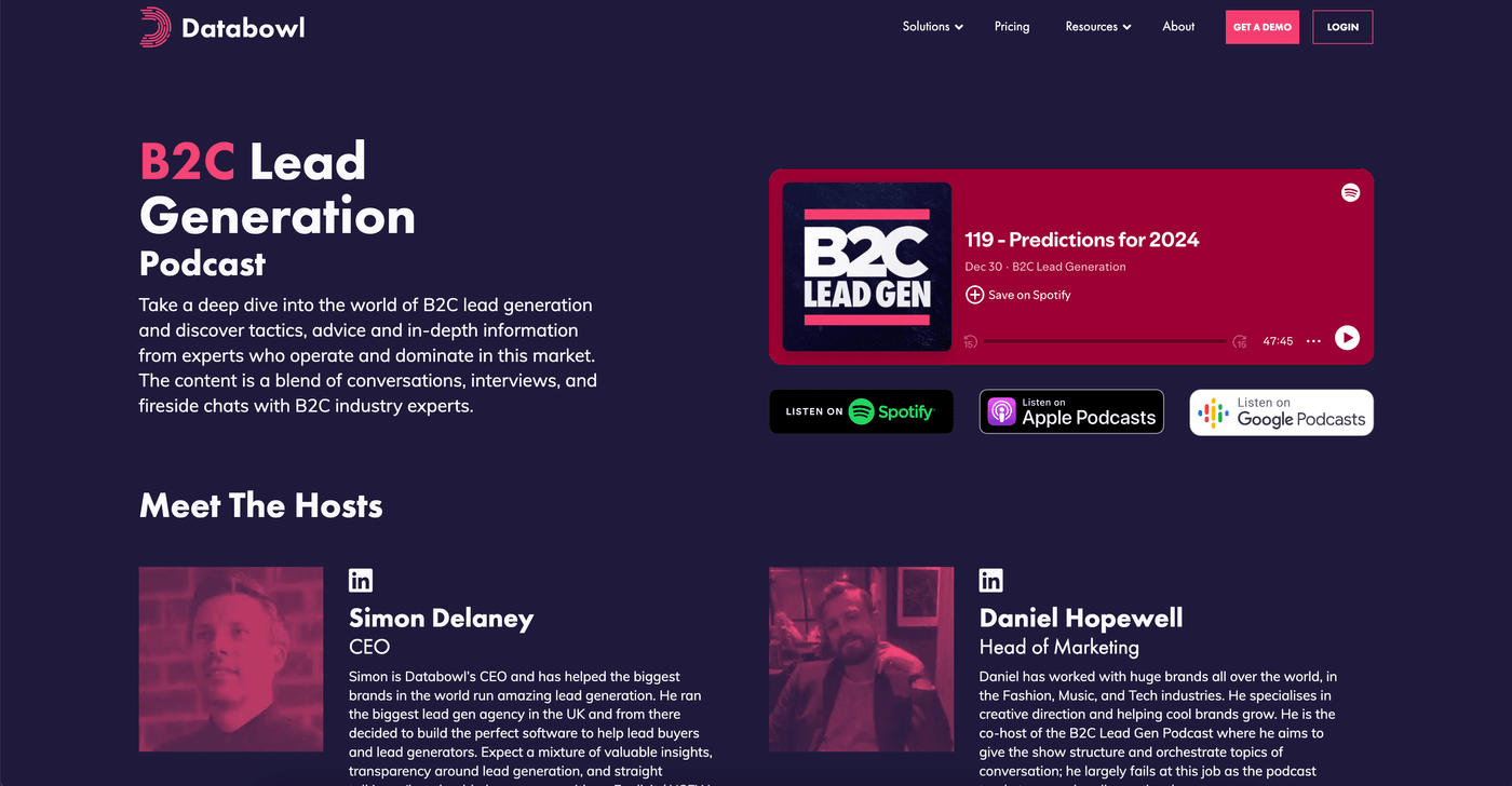 A new sub brand for a marketing podcast was designed and deployed, including designing the branding, podcast format and the audio assets for the show.